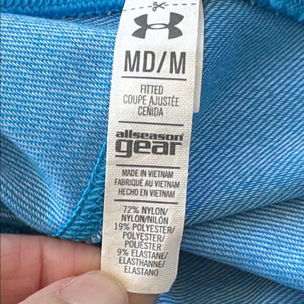 Under Armour all season gear electric blue fitted low rise capri leggings medium - Picture 9 of 9